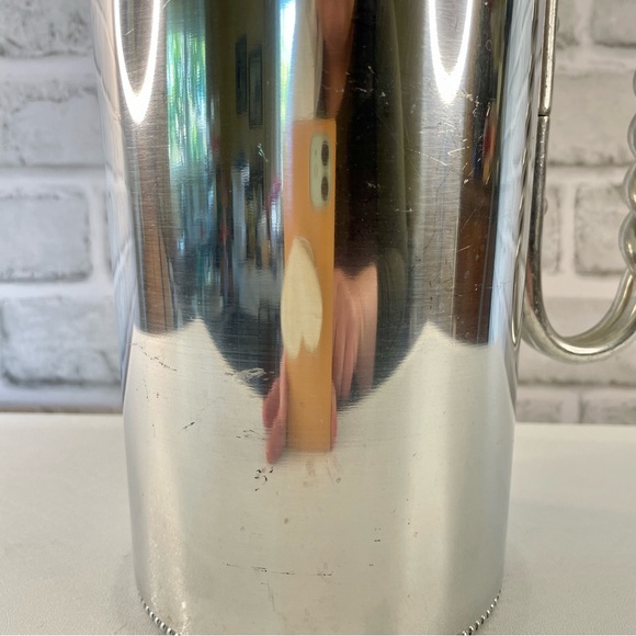 Vintage BW Buenilum Aluminum Pitcher w/ Ice Catching Lip Braided Handle - Picture 4 of 13